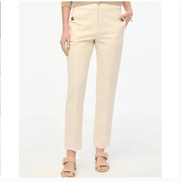 NWT- J.Crew Factory Linen Cotton Blend Elastic Back Sailor Pant - Picture 1 of 10